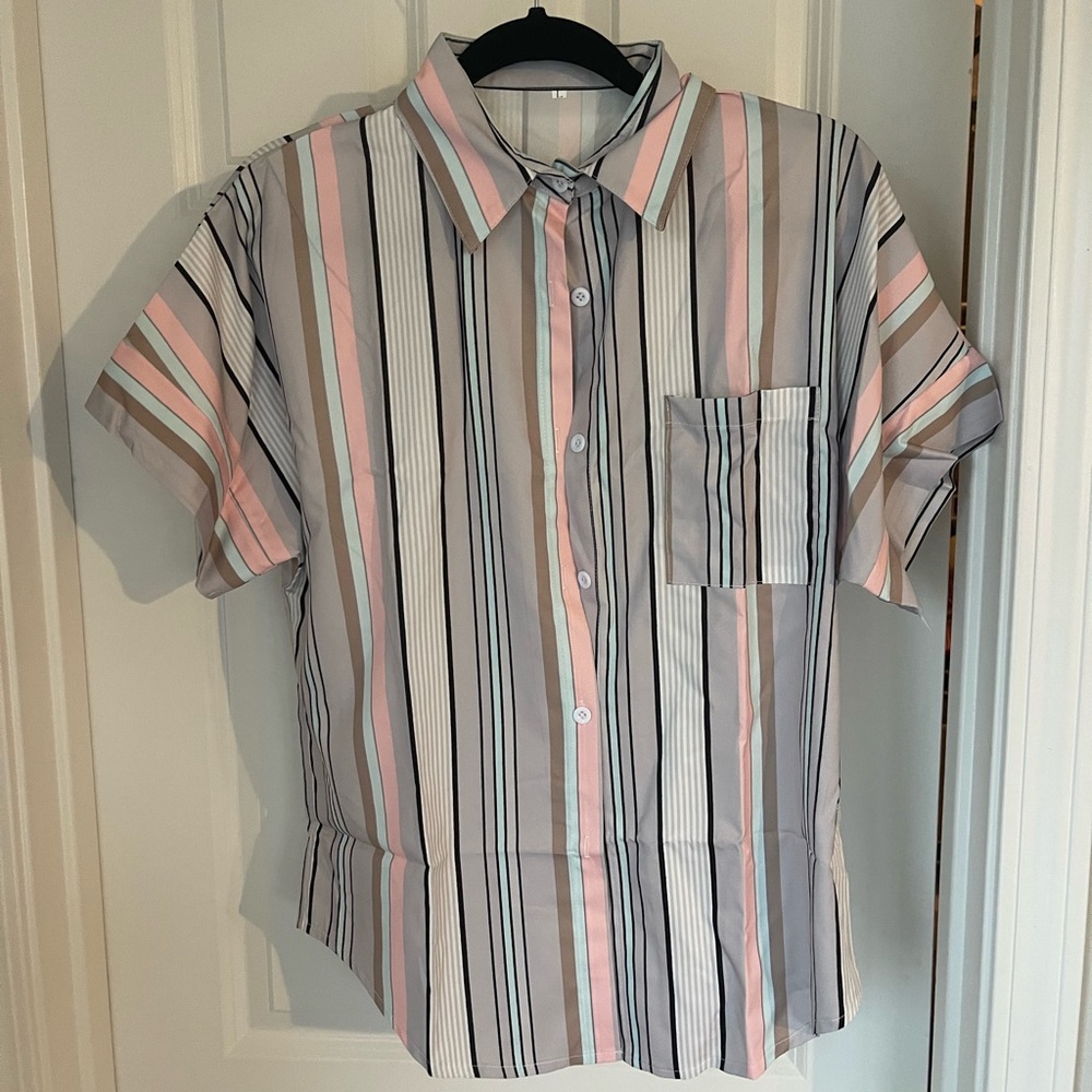 Multicolor button down with collar